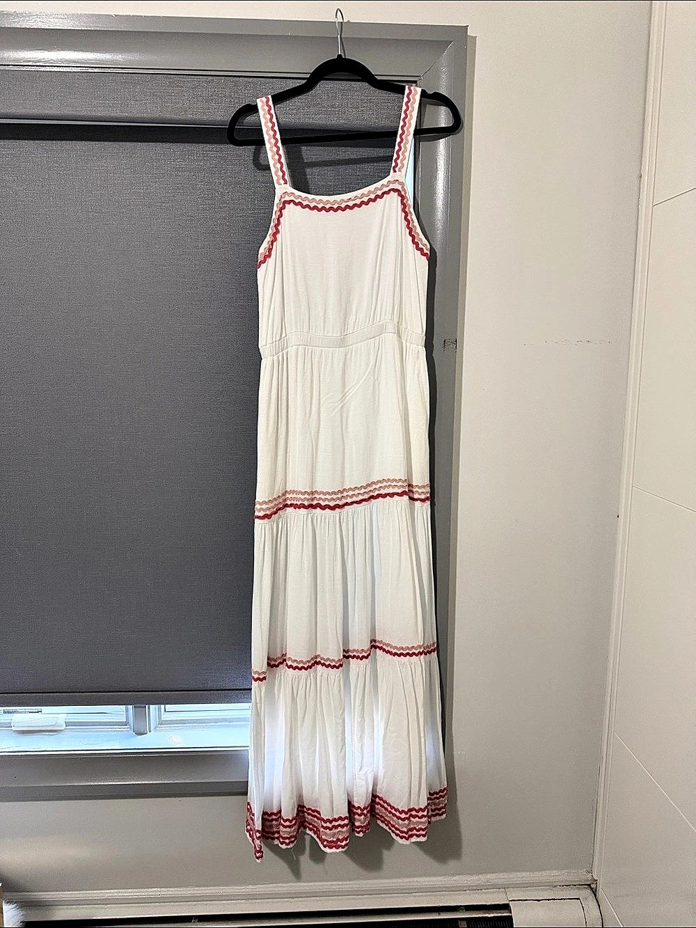 Splendid Riviera Maxi Dress White & Red Trim